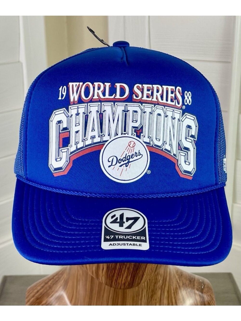 '47 MLB Los Angeles Dodgers Foam Trucker 1988 World Series Champions Hat w/Patch